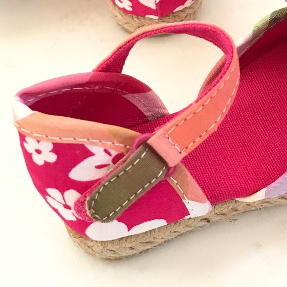 GYMBOREE Baby Shoes NWT Espadrille Sandals Floral Pink Newborn Size 0-3 Gymboree - Picture 8 of 15